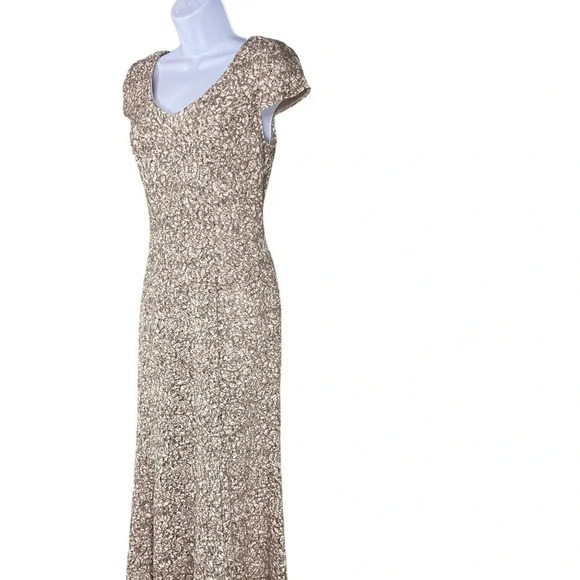 Alex Evenings Womens Sz 6 Long Cap Sleeve Fit & Flare Dress Sequin Detail Formal - Picture 7 of 16